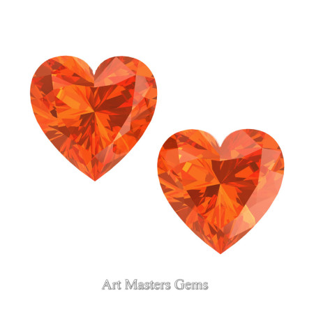 Art-Masters-Gems-Standard-Set-of-Two-1-5-0-Carat-Heart-Cut-Orange-Sapphire-Created-Gemstones-HCG150S-OS-T