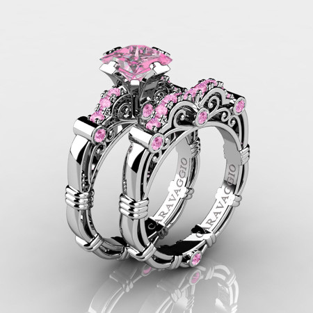 Art-Masters-Caravaggio-14K-White-Gold-1-5-Carat-Princess-Light-Pink-Sapphire-Engagement-Ring-Wedding-Band-Set-R623PS-14KWGLPS-P