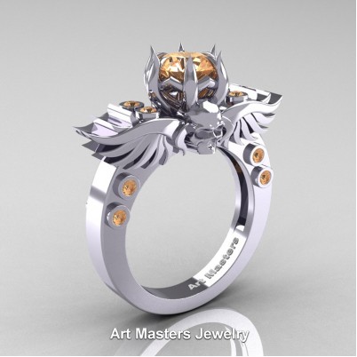 Art-Masters-Winged-Skull-14K-White-Gold-1-Carat-Morganite-Engagement-Ring-R613-14KWGMO-P-402×402