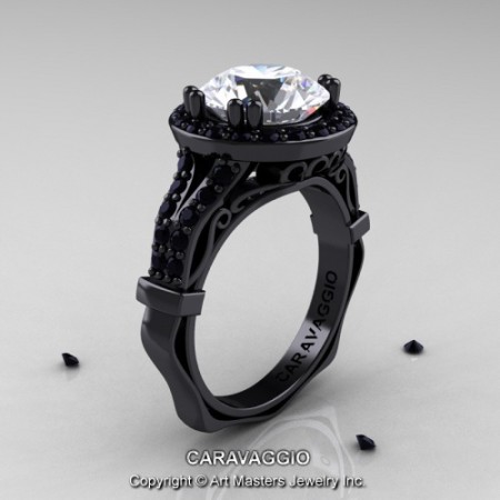 Caravaggio_14K_Black_Gold_3_Carat_White_Sapphire_Black_Diamond_Engagement_Ring_Wedding_Ring_R620_14KBGBDWS_P_jpg-100693-500×500