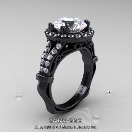 Caravaggio_14K_Black_Gold_3_Carat_White_Sapphire_Diamond_Engagement_Ring_Wedding_Ring_R620_14KBGDWS_P_jpg-100697-500×500