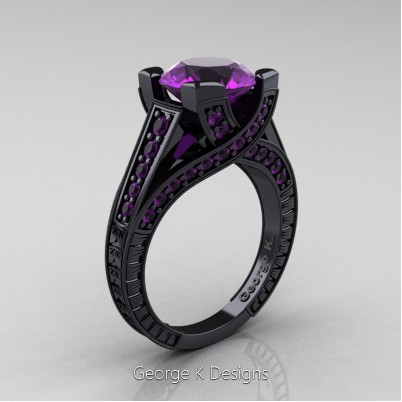 Classic-14K-Black-Gold-3-Ct-Amethyst-Engraved-Solitaire-Engagement-Ring-R364P-14KBGAM-P-402×402