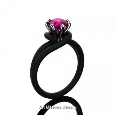 Classic-14K-Tow-Tone-Black-and-White Gold-1-0-Ct-Pink-Sapphire-Solitaire Ring-R559-14KBWGPS-P-700×700