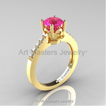 Classic-14K-Yellow-Gold-1-Carat-Pink-Sapphire-Diamond-Solitaire-Wedding-Ring-R101-14KYGDPS-P-402×402
