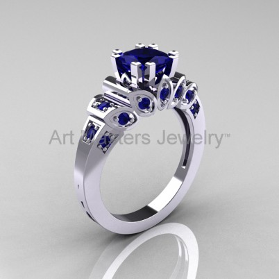 Classic-French-White-Gold-1-CT-Princess-Blue-Sapphire-Engagement-Ring-R216P-WGBS-P-402×402