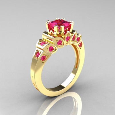 Classic-French-Yellow-Gold-1-CT-Princess-Pink-Sapphire-Engagement-Ring-R216P-YGPS-P-402×402