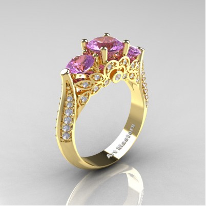 Classic-Three-Stone-Lilac-Amethyst-Diamond-Engagement-Ring-R200-YGDLA-P-402×402