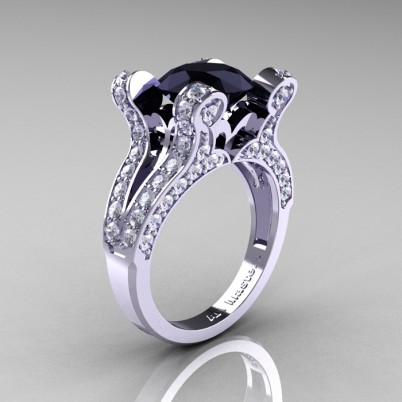 French-Vintage-White-Gold-3-0-Carat-Black-and-White-Diamond-Pisces-Weddinng-Ring-Engagement-Ring-Y228-WGDBD-P-402×402