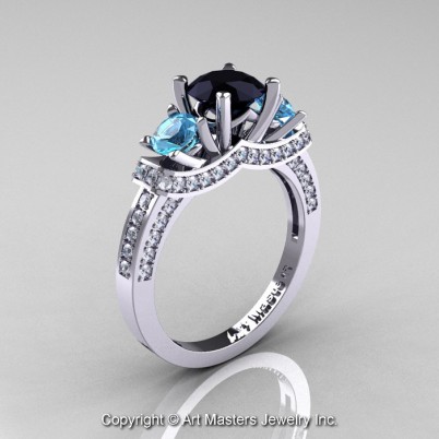 French-White-Gold-Three-Stone-Black-Diamond-Blue-Topaz-White-Diamond-Wedding-Ring-Engagement-Ring-R182-WGDBTBD-P-402×402