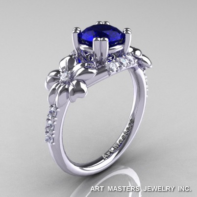 Nature-Inspired-14K-White-Gold-1-0-Ct-Blue-Sapphire-Diamond-Leaf-Vine-Engagement-Ring-R245-WGDBS-P-402×402