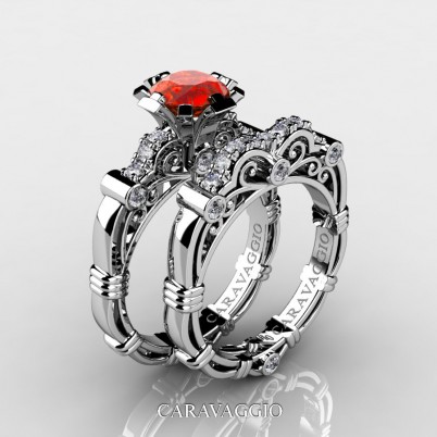 Amazon-Art-Masters-Caravagio-14K-White-Gold-1-Carat-Orange-Sapphire-Diamond-Engagement-Ring-Wedding-Band-Set-R623S-14KWGDOS-P2-402×402