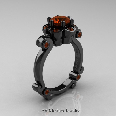 Art-Masters-Caravaggio-14K-Black-Gold-1-Ct-Brown-Diamond-Engagement-Ring-R606-14KBGBRD-P-402×402