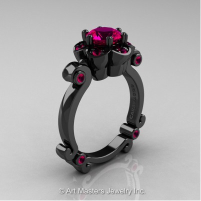 Art-Masters-Caravaggio-14K-Black-Gold-1-Ct-Rose-Ruby-Engagement-Ring-R606-14KBGRR-P-402×402