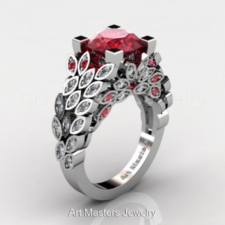 Art-Masters-Nature-Inspired-14K-White-Gold-3-Ct-Rubies-Diamond-Engagement-Ring-Wedding-Ring-R299-14KWGDR-P-700×700