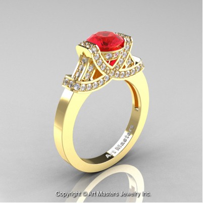 Classc-Armenian-14K-Yellow-Gold-1-0-Ct-Ruby-Diamond-Engagement-Ring-Wedding-Ring-R283-14KYGDR-P-402×402
