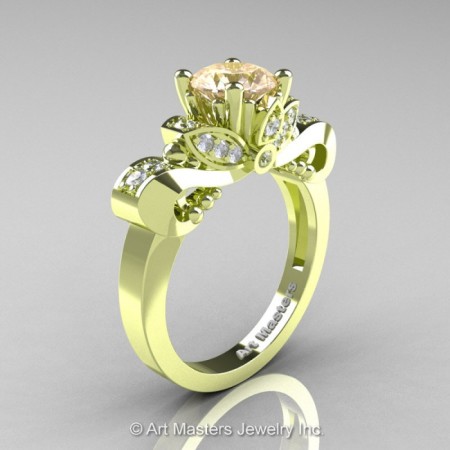 Classic-18K-Green-Gold-1-Carat-Champagne-Diamond-Solitaire-Engagement-Ring-R323-14KGGDCH-P-700×700