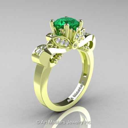 Classic-18K-Green-Gold-1-Carat-Emerald-Diamond-Solitaire-Engagement-Ring-R323-14KGGDEM-P-700×700