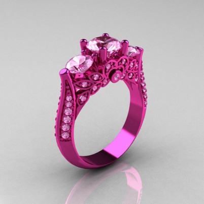 Classic-Pink-Gold-Three-Stone-Light-Pink-Sapphire-Solitaire-Engagement-Ring-R200-PGLPS-P-402×402