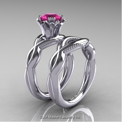 Faegheh-Modern-Classic-14K-White-Gold-1-0-Ct-Pink-Sapphire-Engagement-Ring-Wedding-Band-Bridal-Set-R290S-14KWGPS-P-402×402