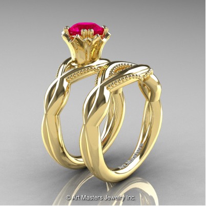 Faegheh-Modern-Classic-14K-Yellow-Gold-1-0-Ct-Rose-Ruby-Engagement-Ring-Wedding-Band-Bridal-Set-R290S-14KYGRR-P-402×402