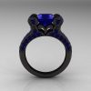French-Black-Gold-3-0-Carat-Blue-Sapphire-Pisces-Weddinng-Ring-Engagement-Ring-R228-BGBS-F