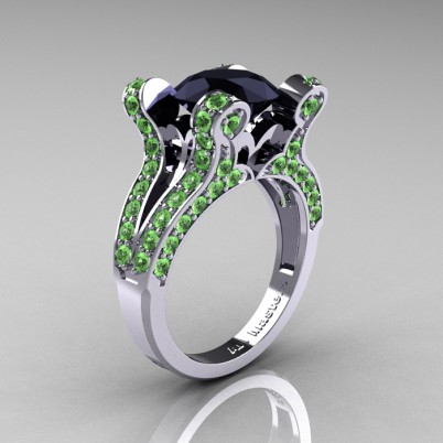 French-Vintage-White-Gold-3-0-Carat-Black-Diamond-Green-Topaz-Pisces-Weddinng-Ring-Engagement-Ring-Y228-WGGTBD-P-402×402
