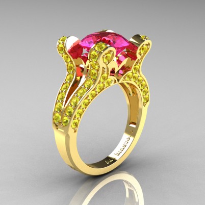 French-Vintage-Yellow-Gold-3-0-Carat-Pink-Yellow-Sapphire-Pisces-Weddinng-Ring-Engagement-Ring-R228-YGYSPS-P-402×402