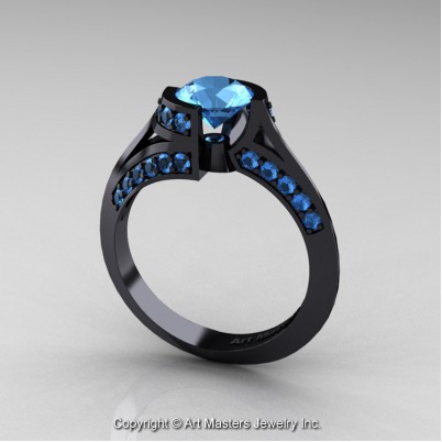 Modern-French-14K-Black-Gold-1-0-Carat-Blue-Topaz-Engagement-Ring-Wedding-Ring-R376-14KBGBT-P2-402×402