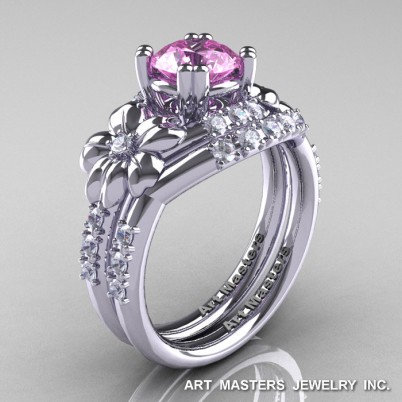 Nature-Inspired-14K-White-Gold-1-0-Ct-Light-Pink-Sapphire-Diamond-Leaf-Vine-Engagement-Ring-Wedding-Band-Set-R245S-WGDLPS-P-402×402