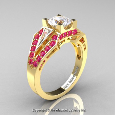 Royal-Edwardian-14K-Yellow-Gold-1-0-Ct-White-Sapphire-Pink-Sapphire-Engagement-Ring-R285-14KYGPSWS-P-402×402