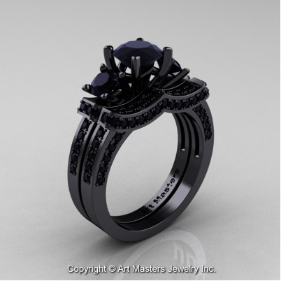 art-masters-french-14k-black-gold-three-stone-black-diamond-wedding-ring-engagement-ring-bridal-set-r182s-14kbgbd-p2-402×402