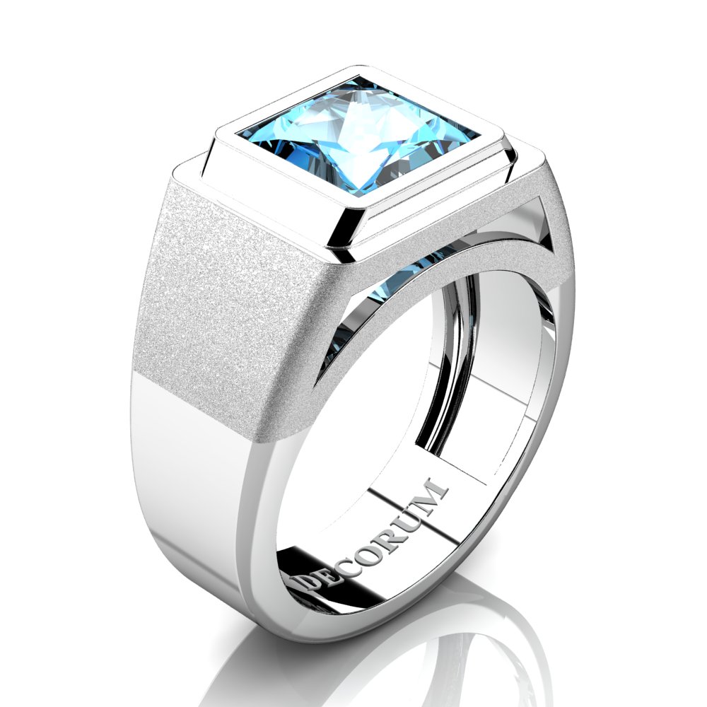 14 Karat White Gold Oval Swiss Blue Topaz & Diamond Three-Stone Ring -  WeilJewelry